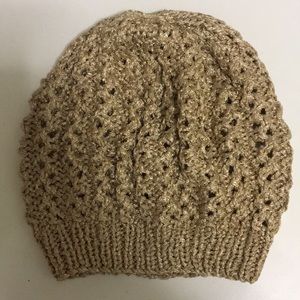 Rachel Zoe gold knit beanie